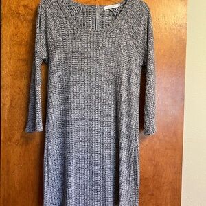 Essential Grey Knit Women's Dress - 3/4 Sleeve